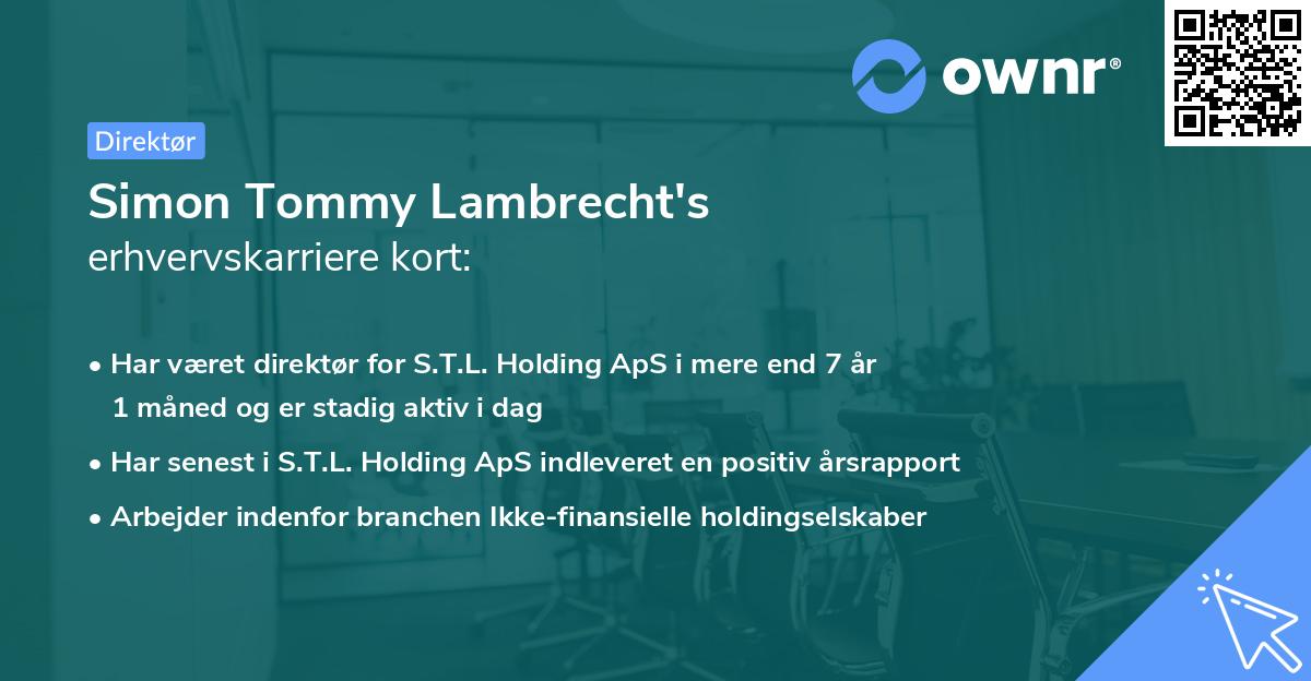 Simon Tommy Lambrecht's erhvervskarriere kort