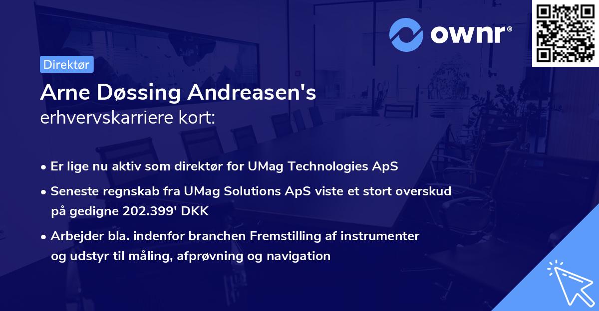 Arne Døssing Andreasen's erhvervskarriere kort