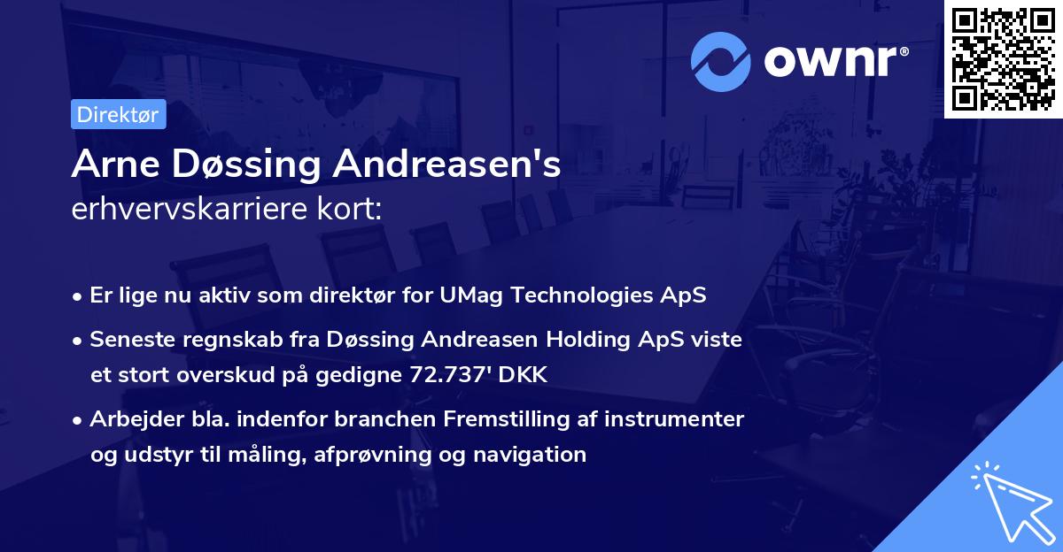 Arne Døssing Andreasen's erhvervskarriere kort