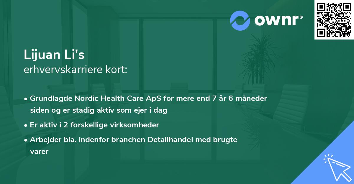 Lijuan Li's erhvervskarriere kort