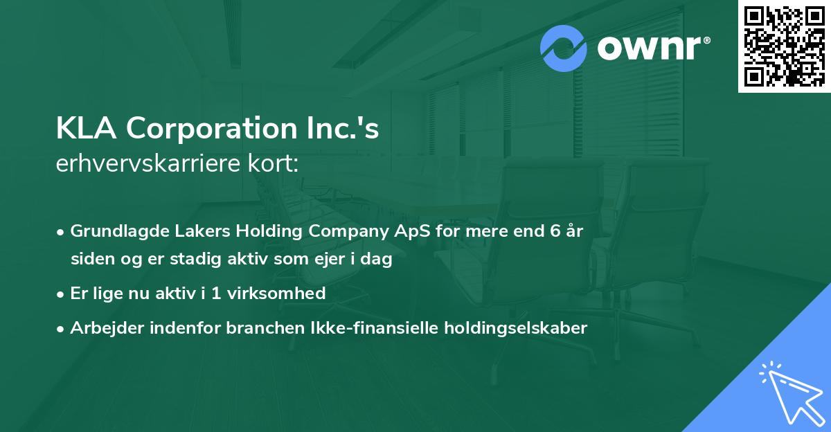 KLA Corporation Inc.'s erhvervskarriere kort