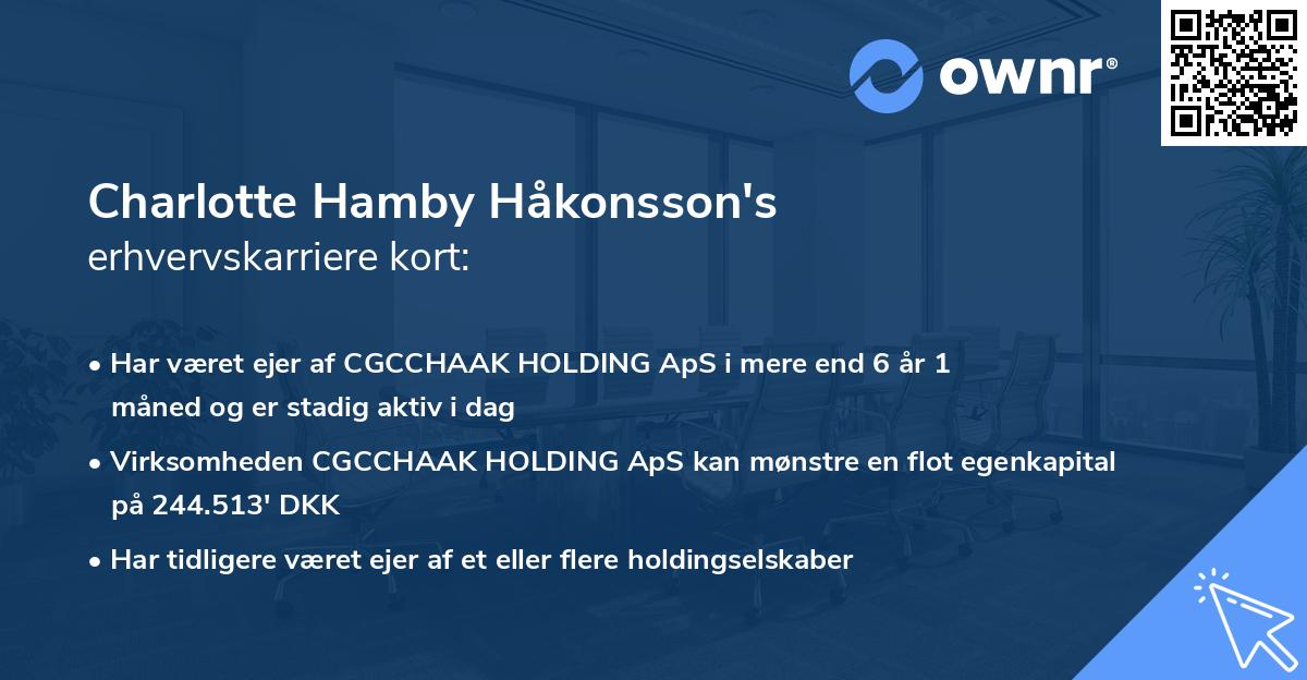 Charlotte Hamby Håkonsson's erhvervskarriere kort