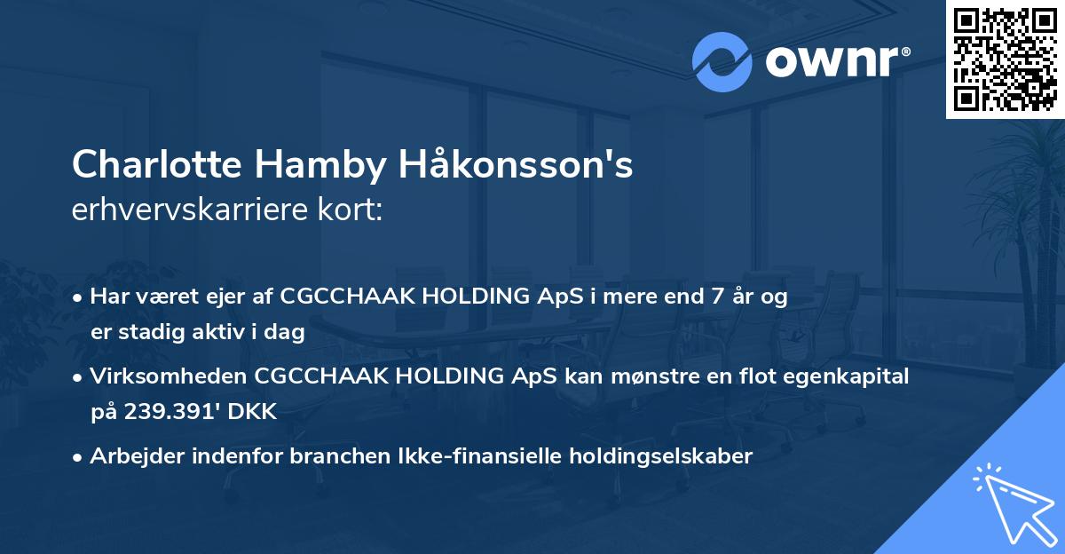 Charlotte Hamby Håkonsson's erhvervskarriere kort