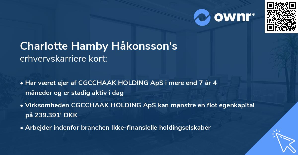 Charlotte Hamby Håkonsson's erhvervskarriere kort