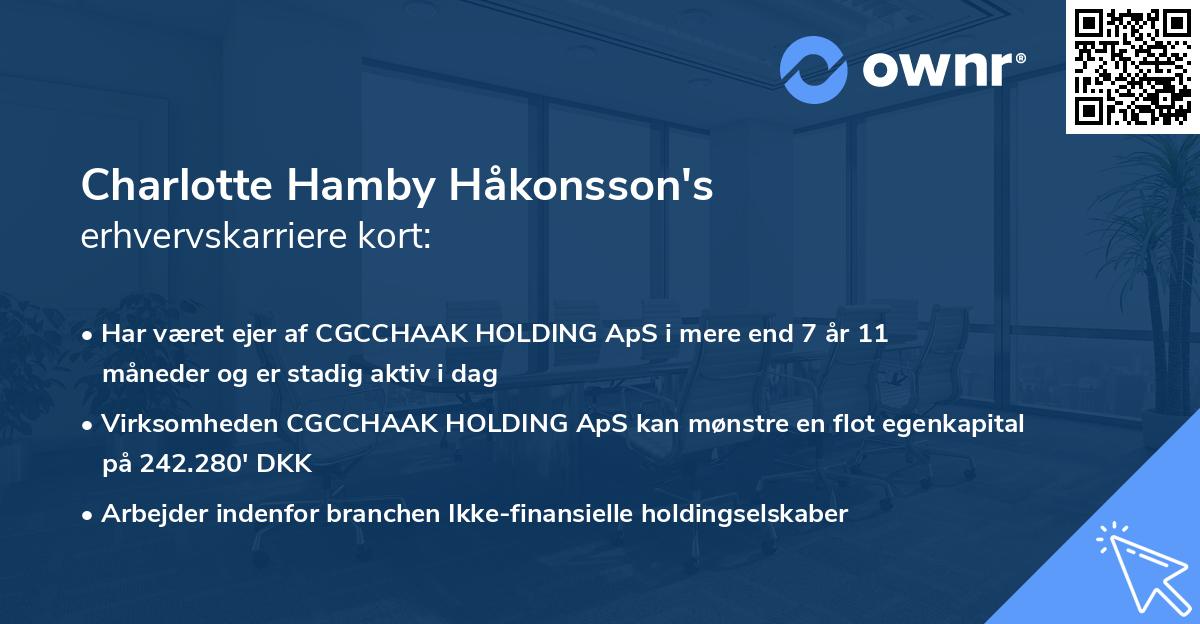 Charlotte Hamby Håkonsson's erhvervskarriere kort