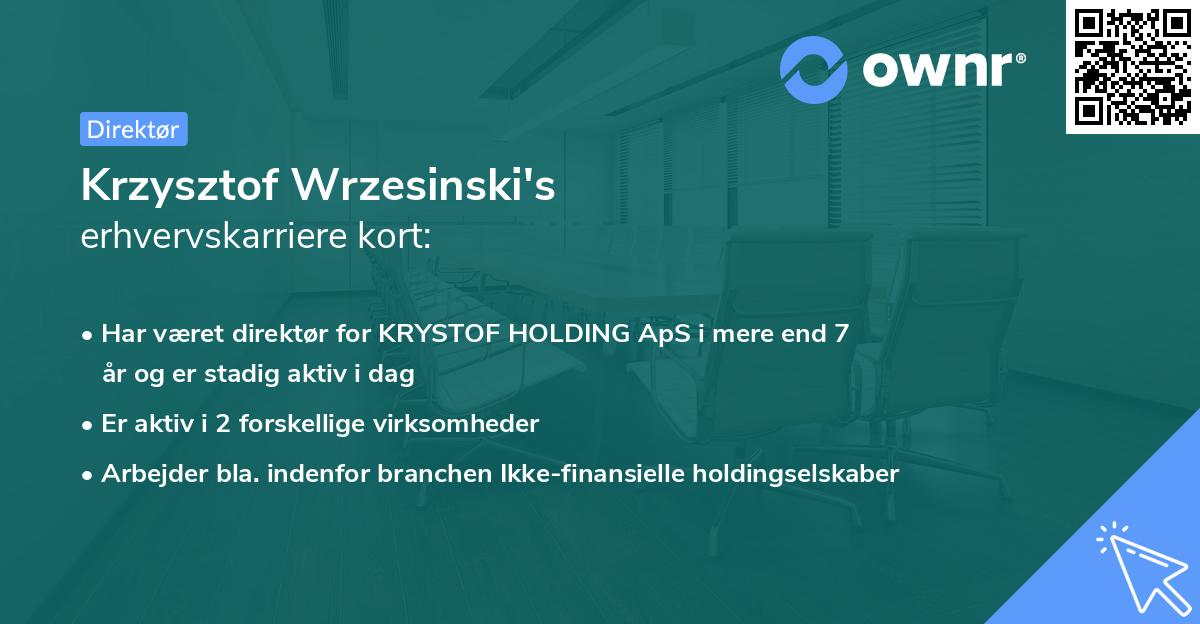 Krzysztof Wrzesinski's erhvervskarriere kort