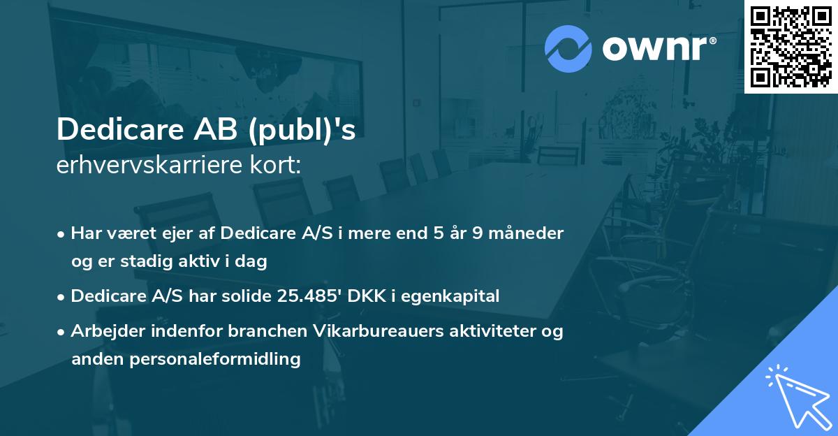 Dedicare AB (publ)'s erhvervskarriere kort