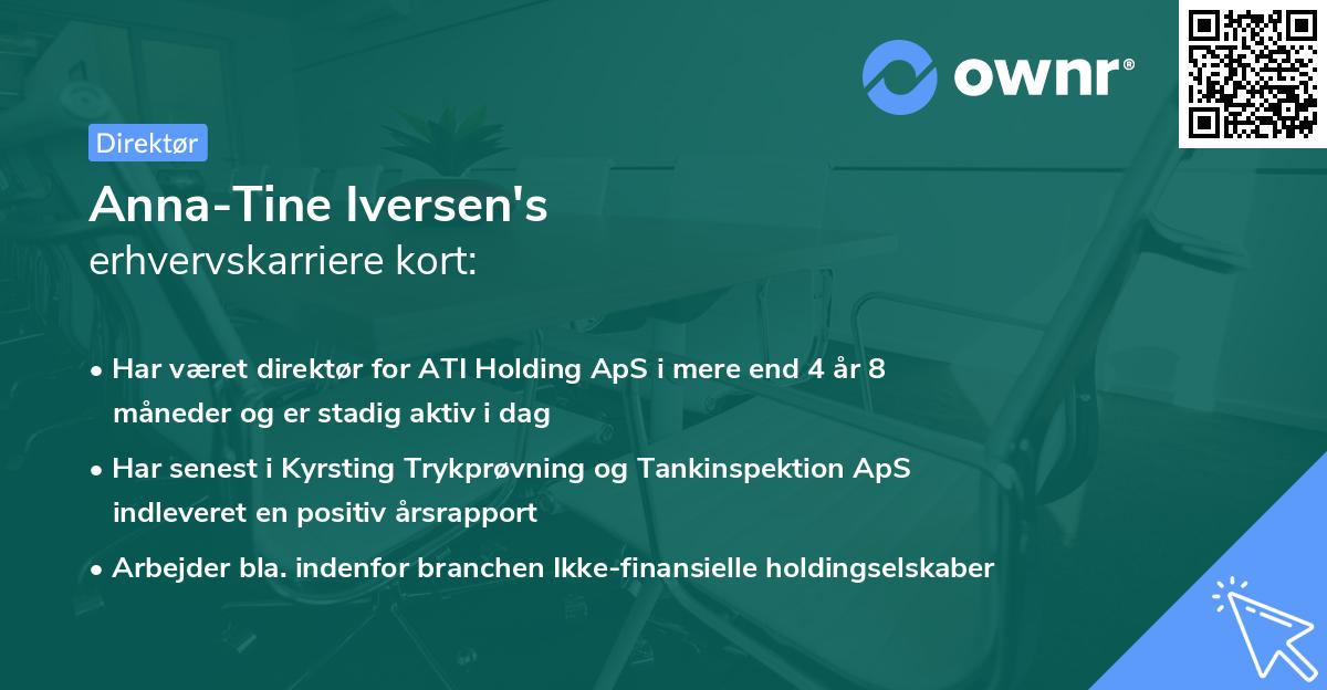 Anna-Tine Iversen's erhvervskarriere kort