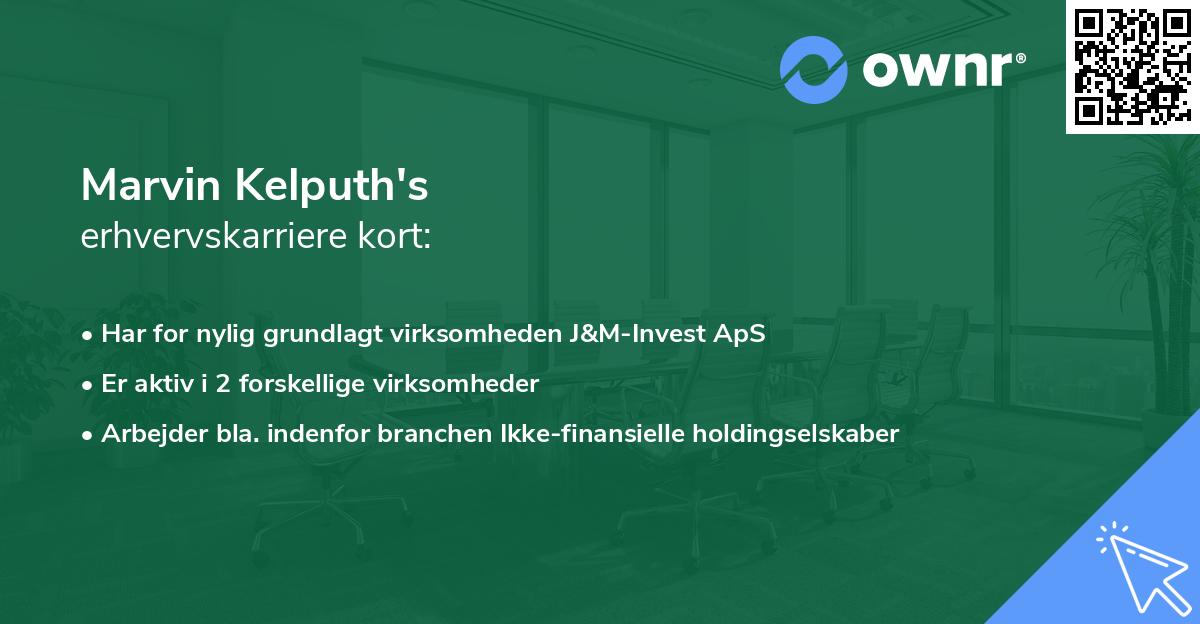 Marvin Kelputh's erhvervskarriere kort