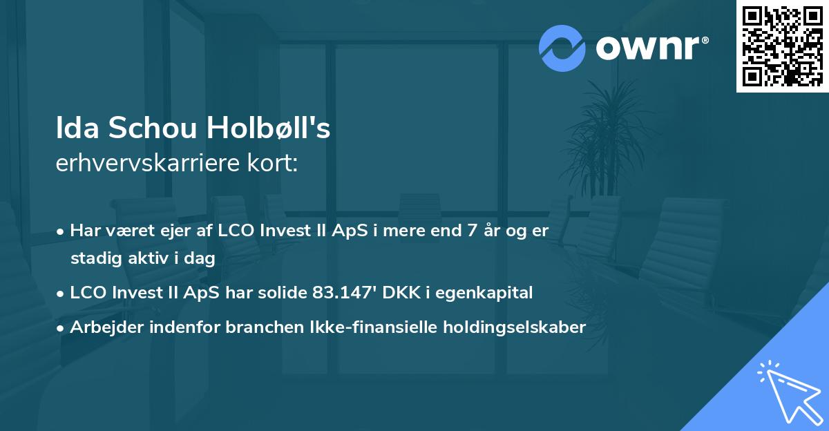 Ida Schou Holbøll's erhvervskarriere kort