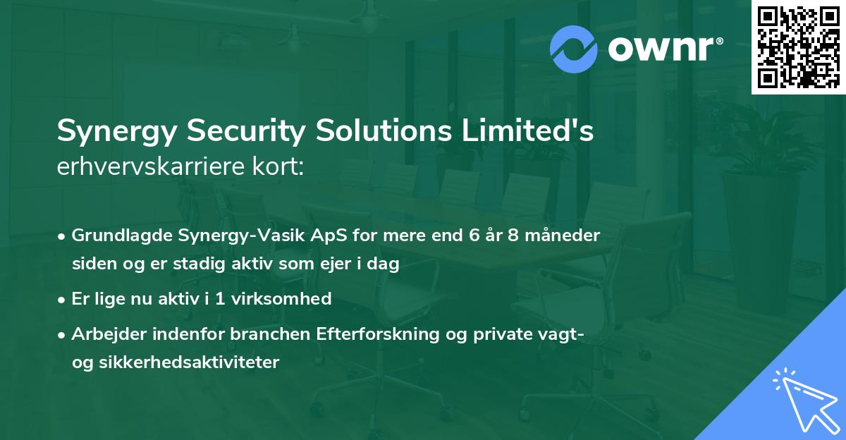 Synergy Security Solutions Limited's erhvervskarriere kort