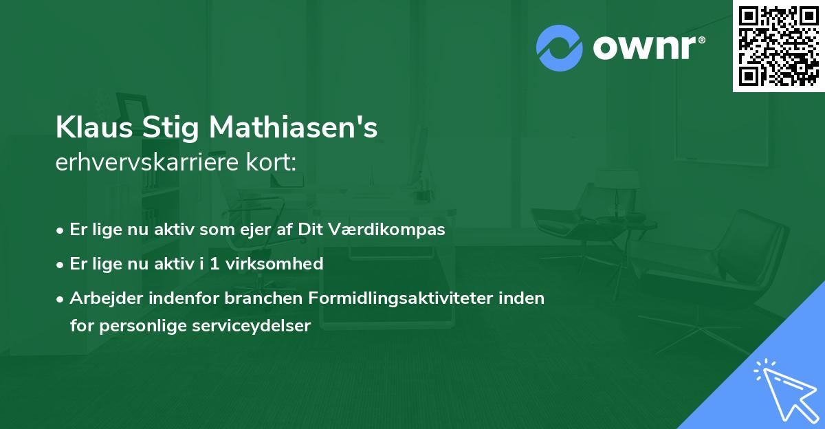 Klaus Stig Mathiasen's erhvervskarriere kort