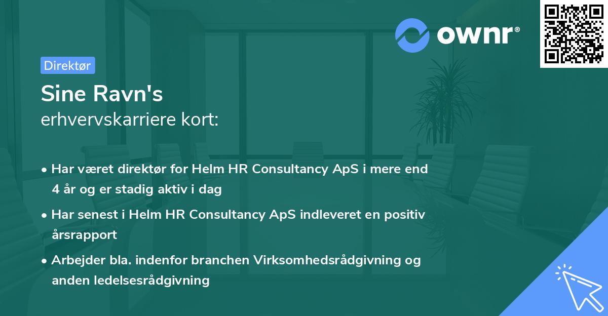 Sine Ravn's erhvervskarriere kort