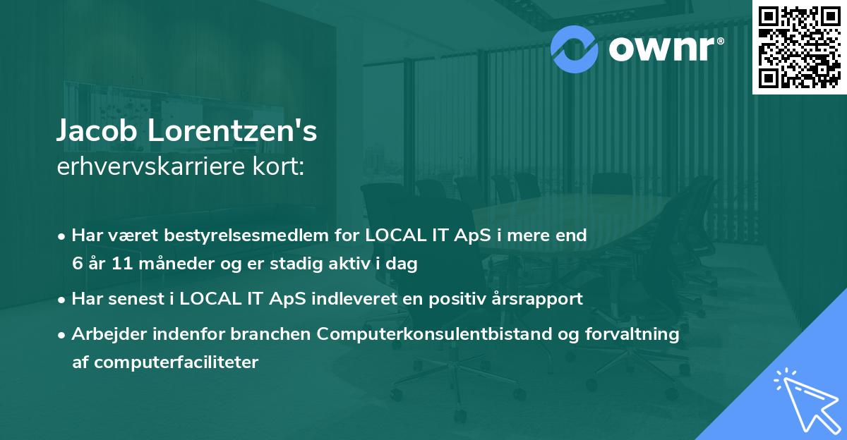 Jacob Lorentzen's erhvervskarriere kort