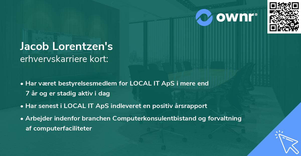 Jacob Lorentzen's erhvervskarriere kort
