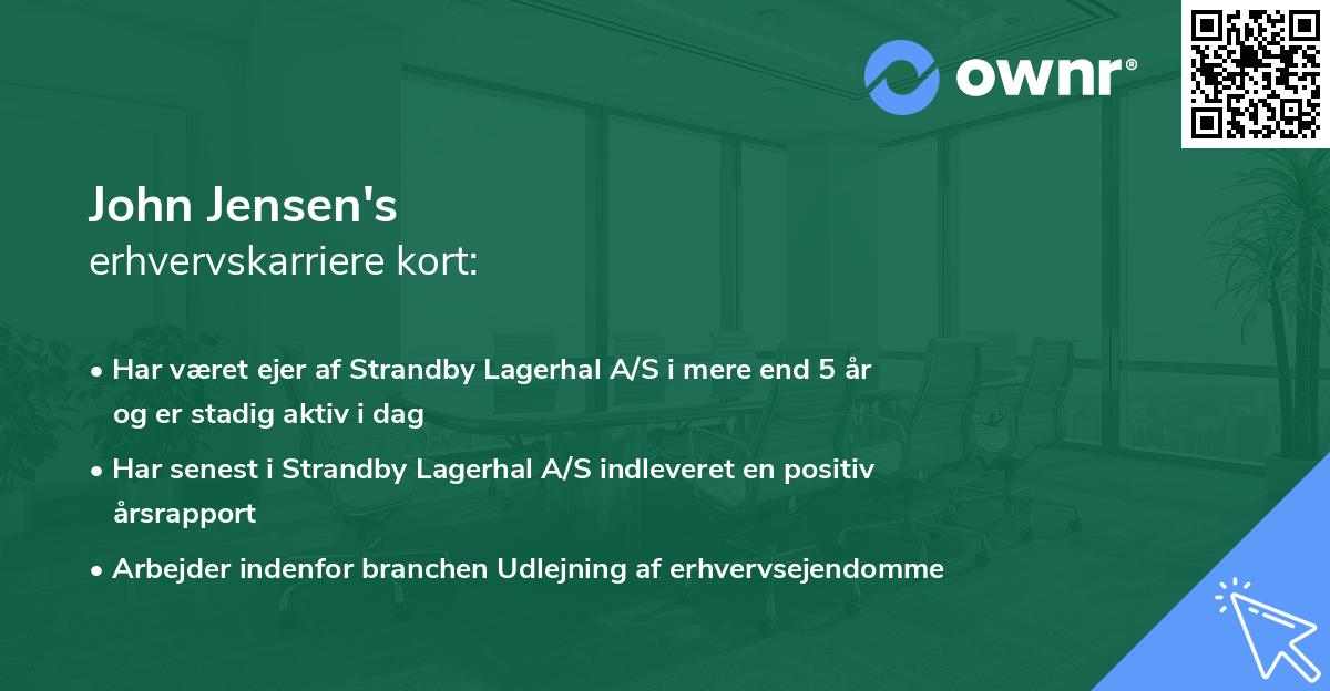 John Jensen's erhvervskarriere kort