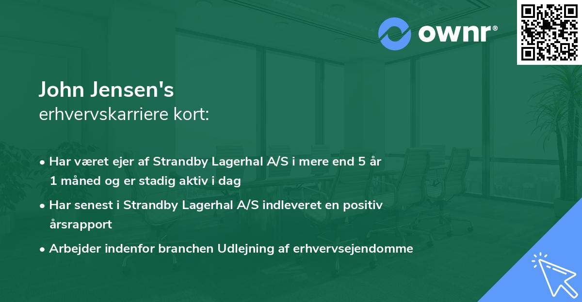 John Jensen's erhvervskarriere kort