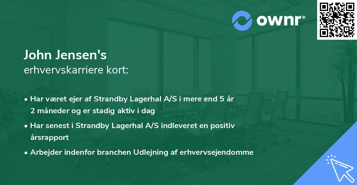 John Jensen's erhvervskarriere kort