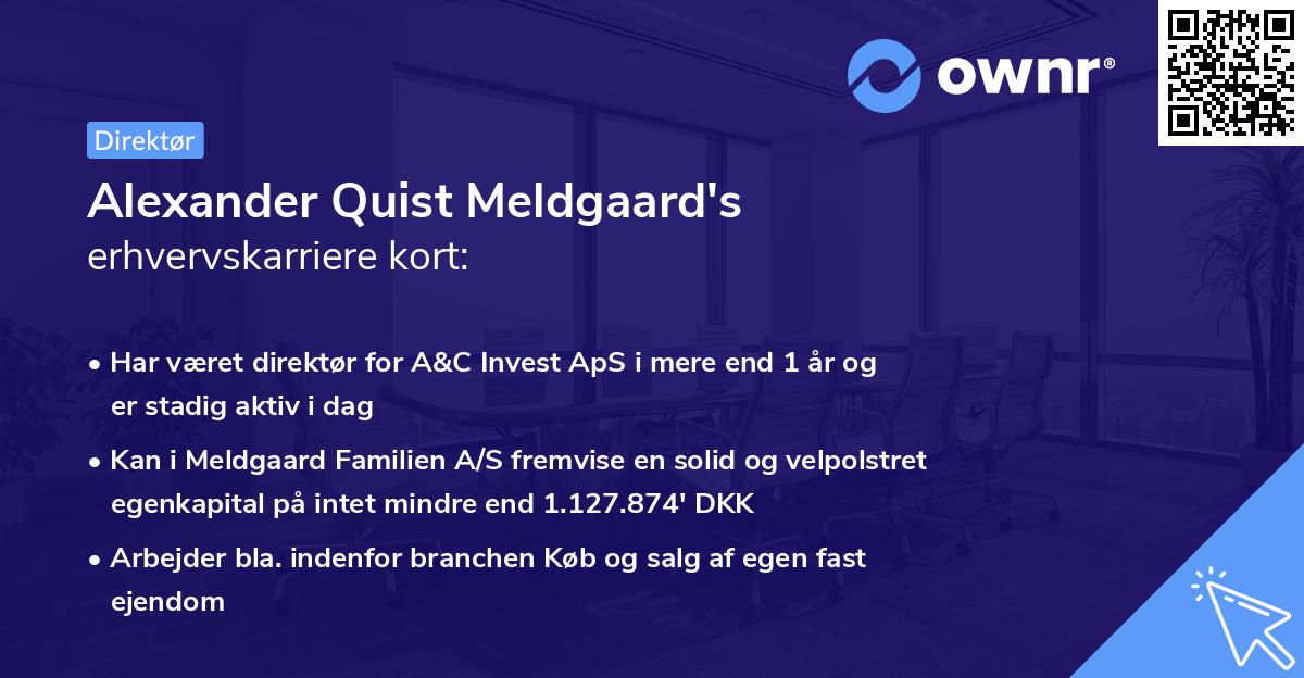 Alexander Quist Meldgaard's erhvervskarriere kort