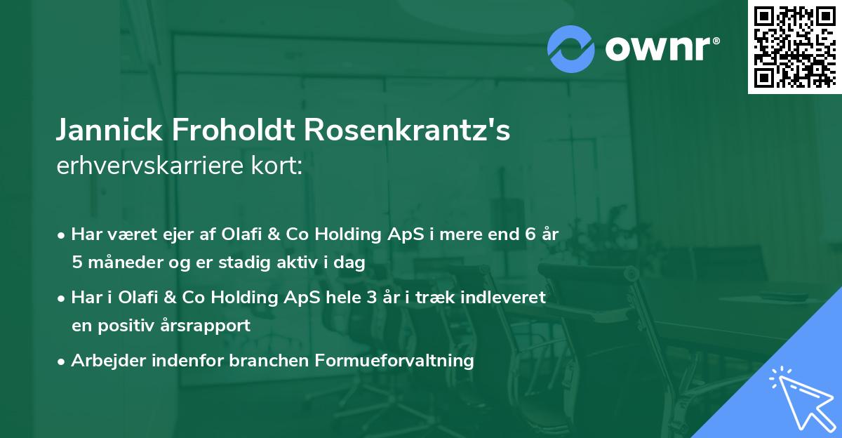 Jannick Froholdt Rosenkrantz's erhvervskarriere kort
