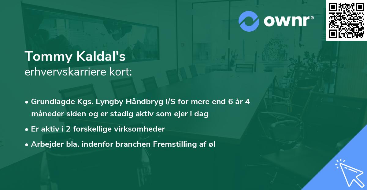 Tommy Kaldal's erhvervskarriere kort