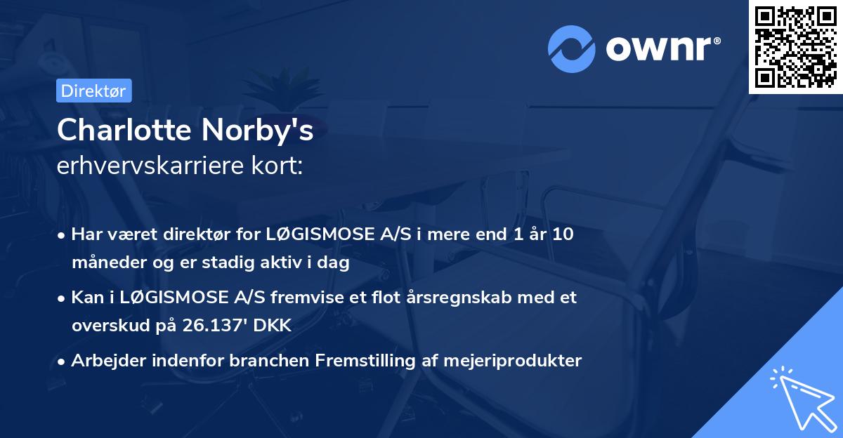 Charlotte Norby's erhvervskarriere kort
