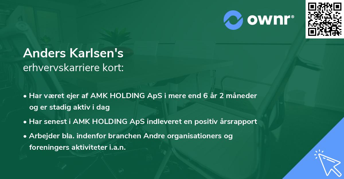 Anders Karlsen's erhvervskarriere kort