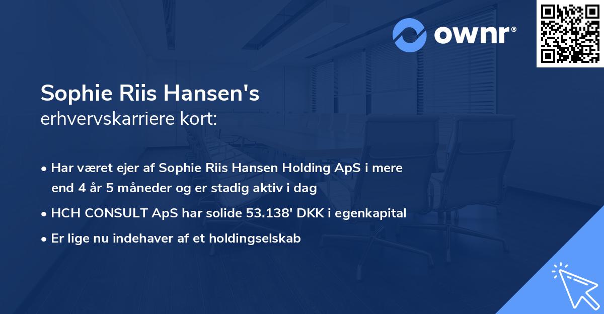 Sophie Riis Hansen's erhvervskarriere kort