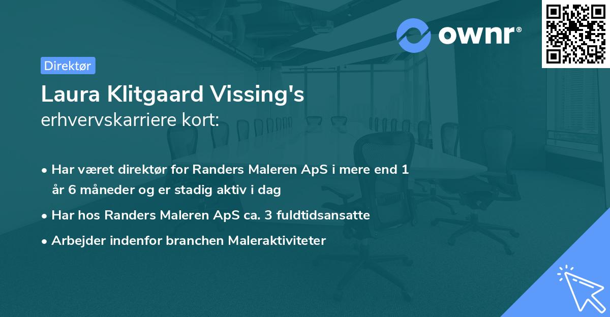 Laura Klitgaard Vissing's erhvervskarriere kort