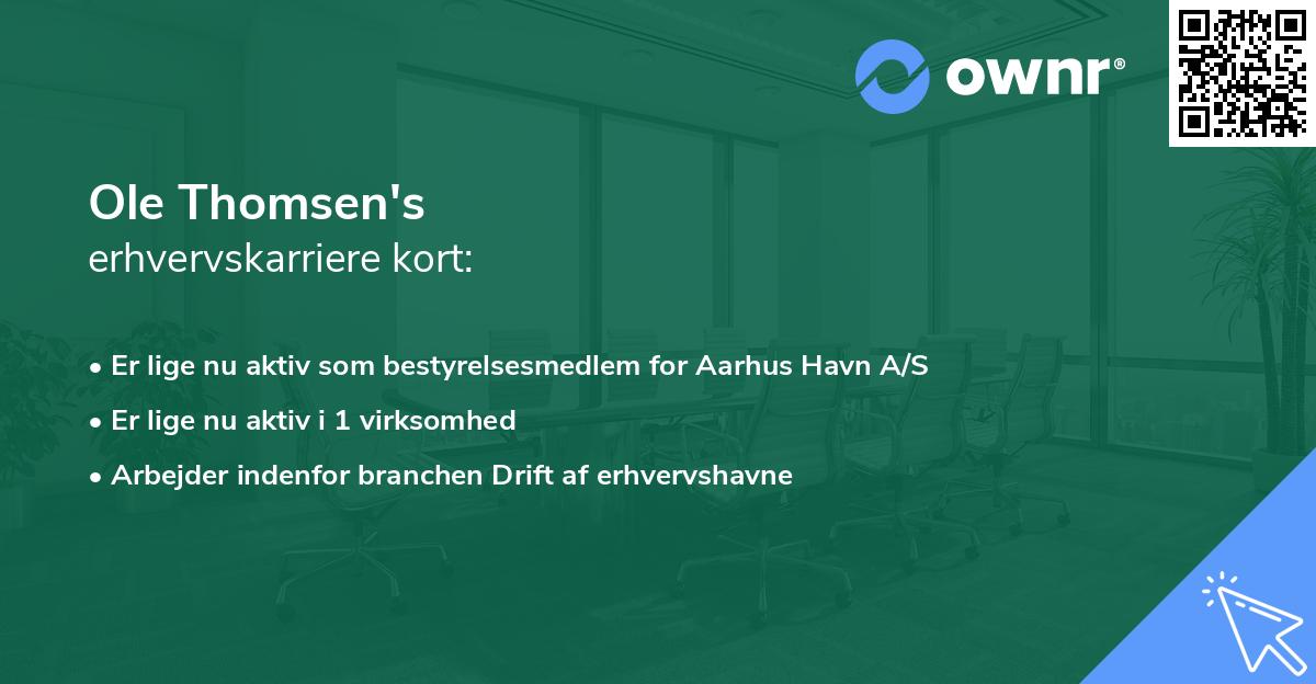 Ole Thomsen's erhvervskarriere kort
