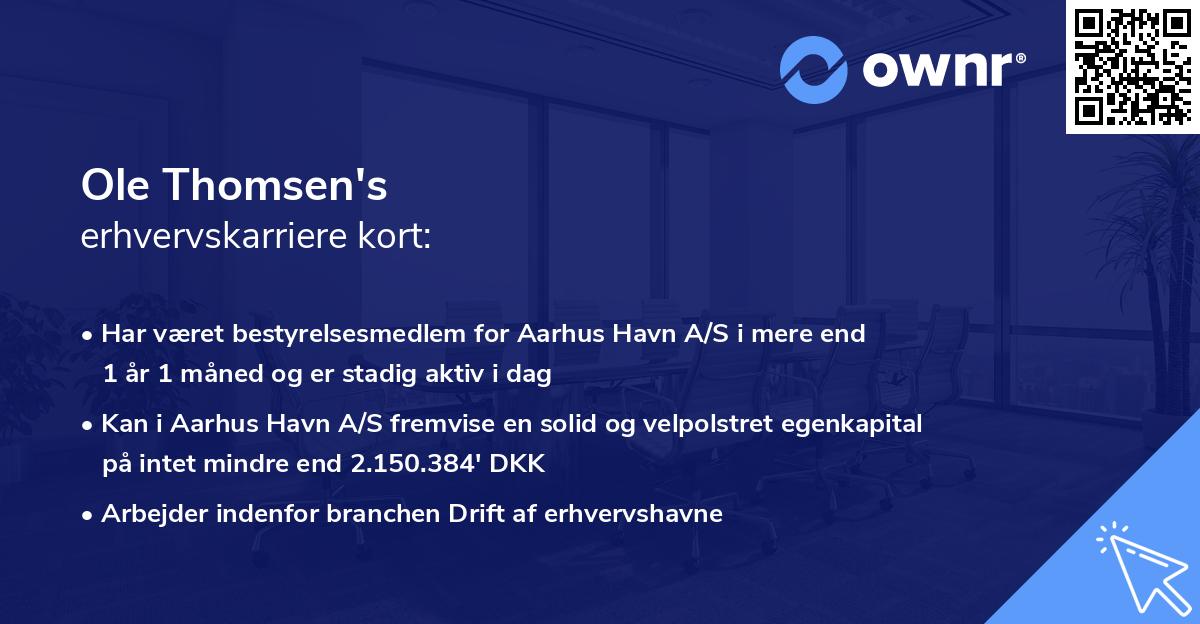 Ole Thomsen's erhvervskarriere kort