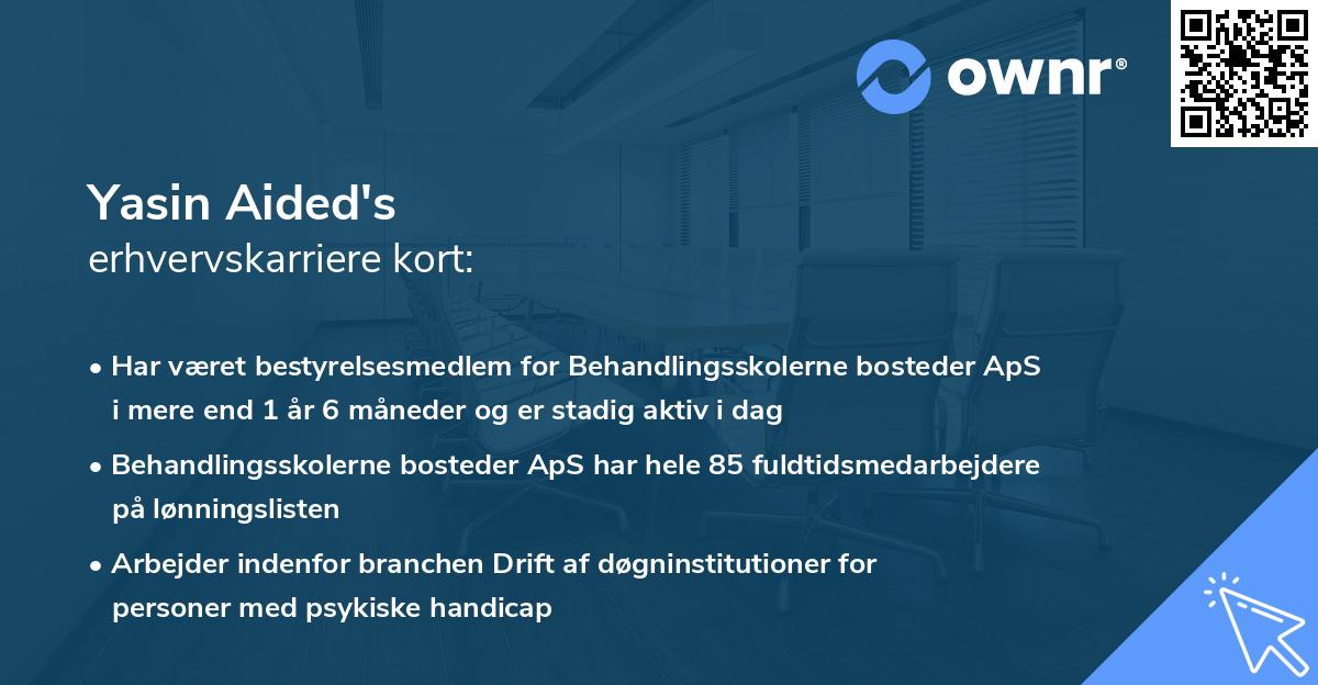 Yasin Aided's erhvervskarriere kort