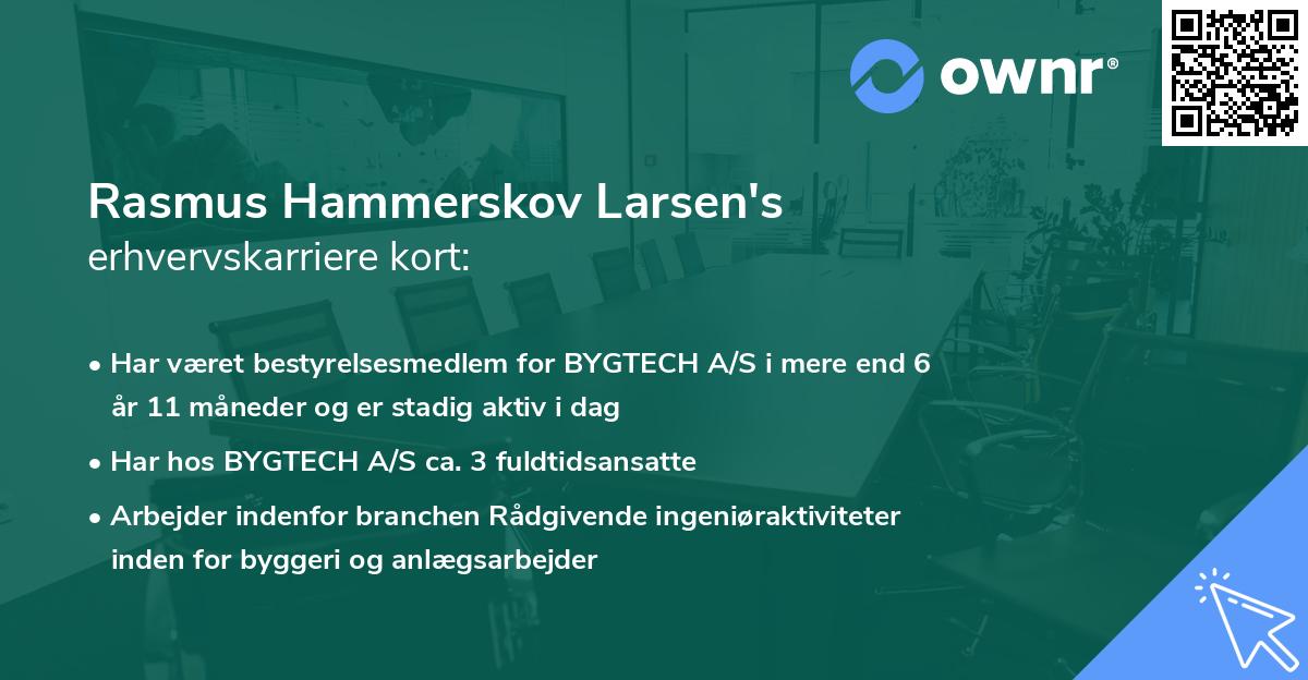 Rasmus Hammerskov Larsen's erhvervskarriere kort