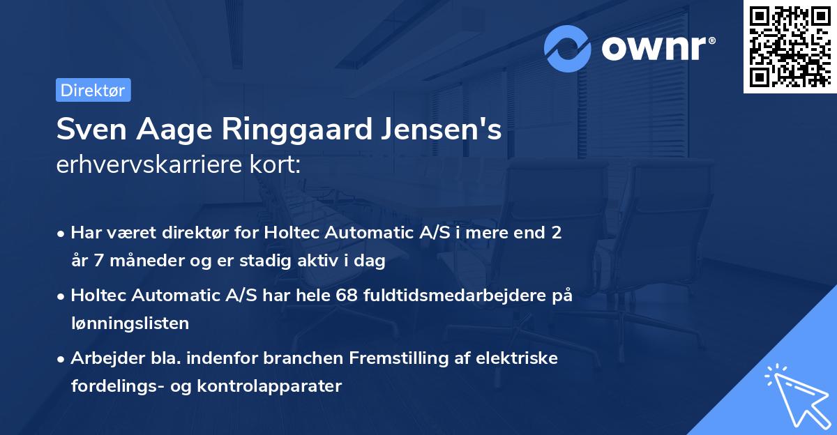 Sven Aage Ringgaard Jensen's erhvervskarriere kort