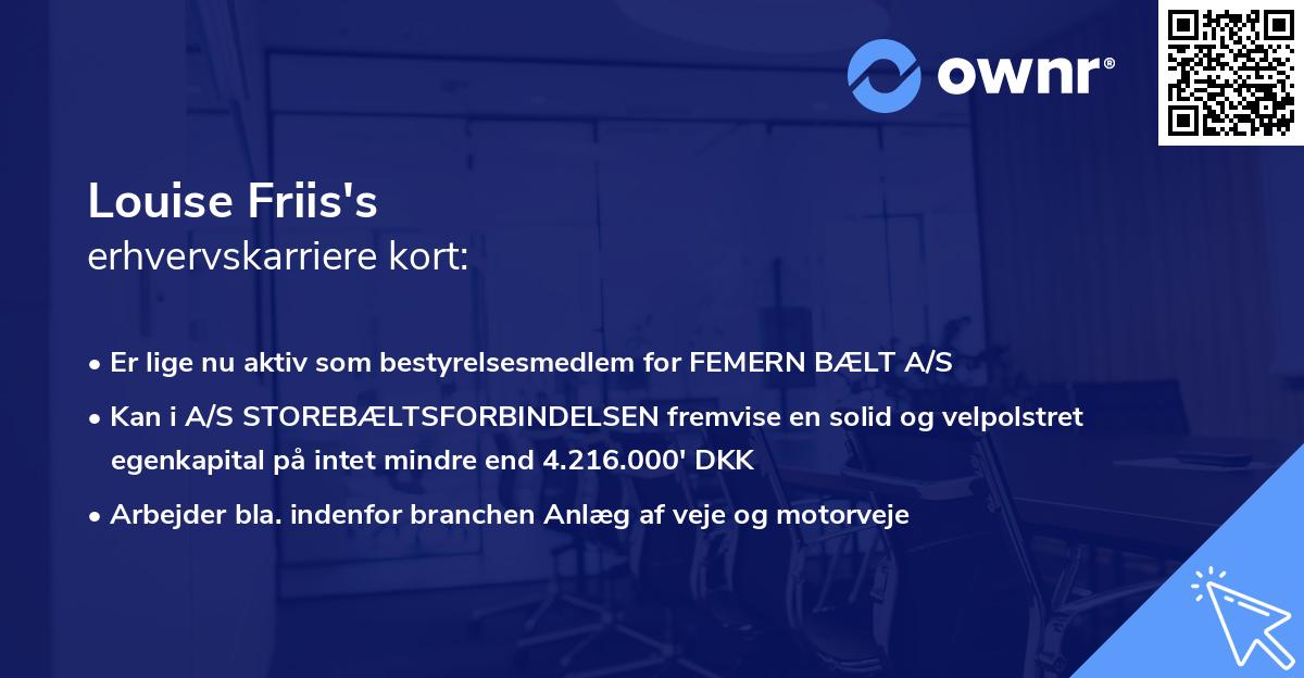 Louise Friis's erhvervskarriere kort