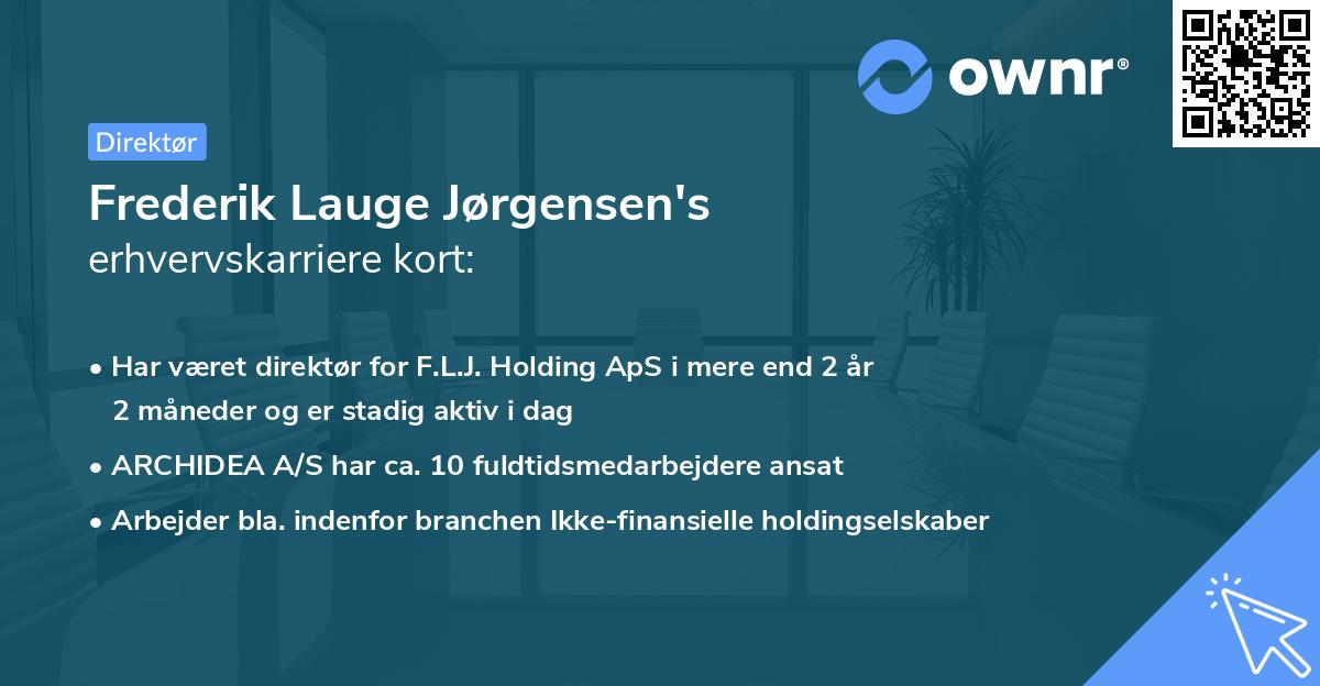 Frederik Lauge Jørgensen's erhvervskarriere kort