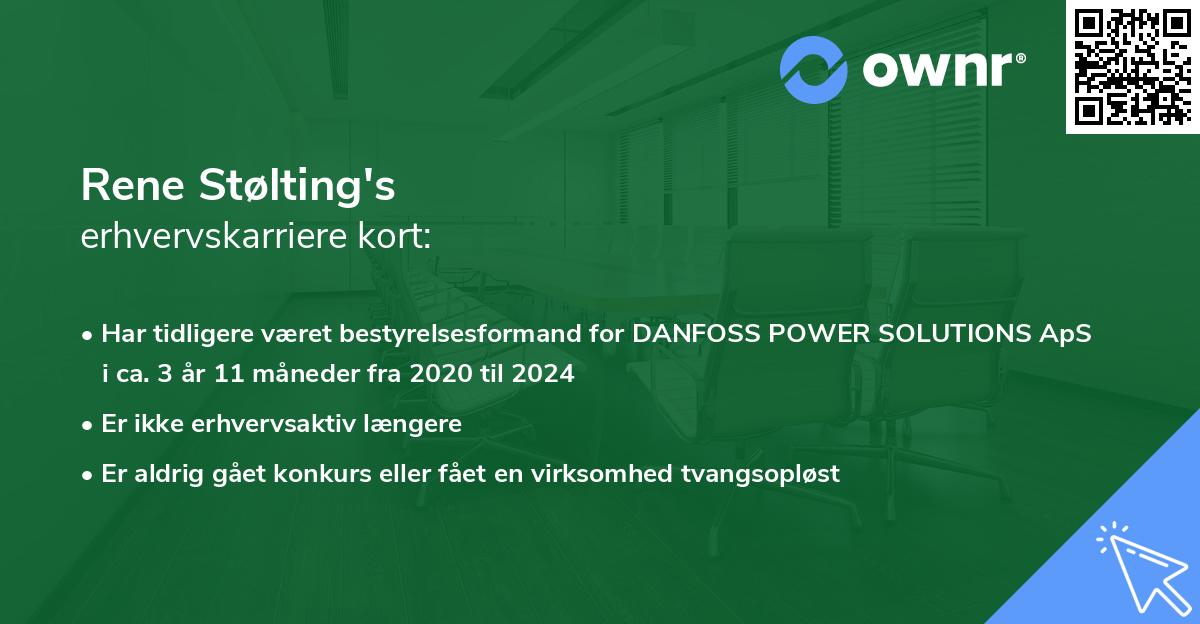 Rene Stølting's erhvervskarriere kort