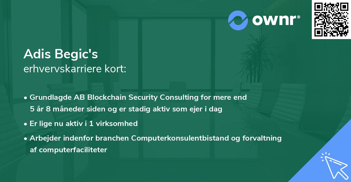 Adis Begic's erhvervskarriere kort