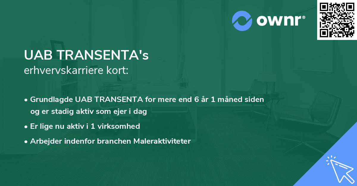 UAB TRANSENTA's erhvervskarriere kort