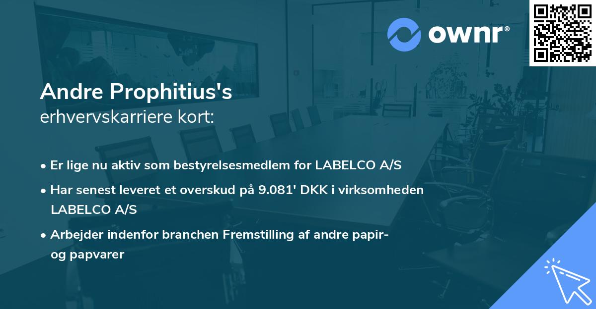 Andre Prophitius's erhvervskarriere kort