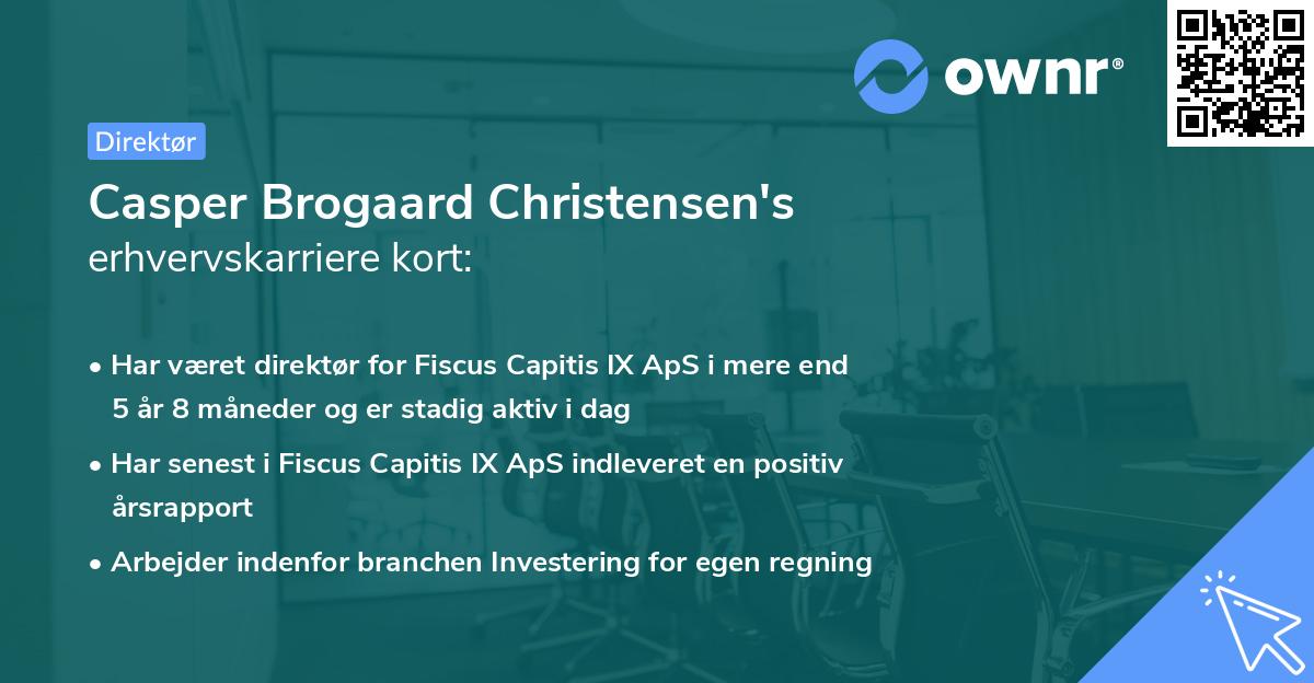 Casper Brogaard Christensen's erhvervskarriere kort