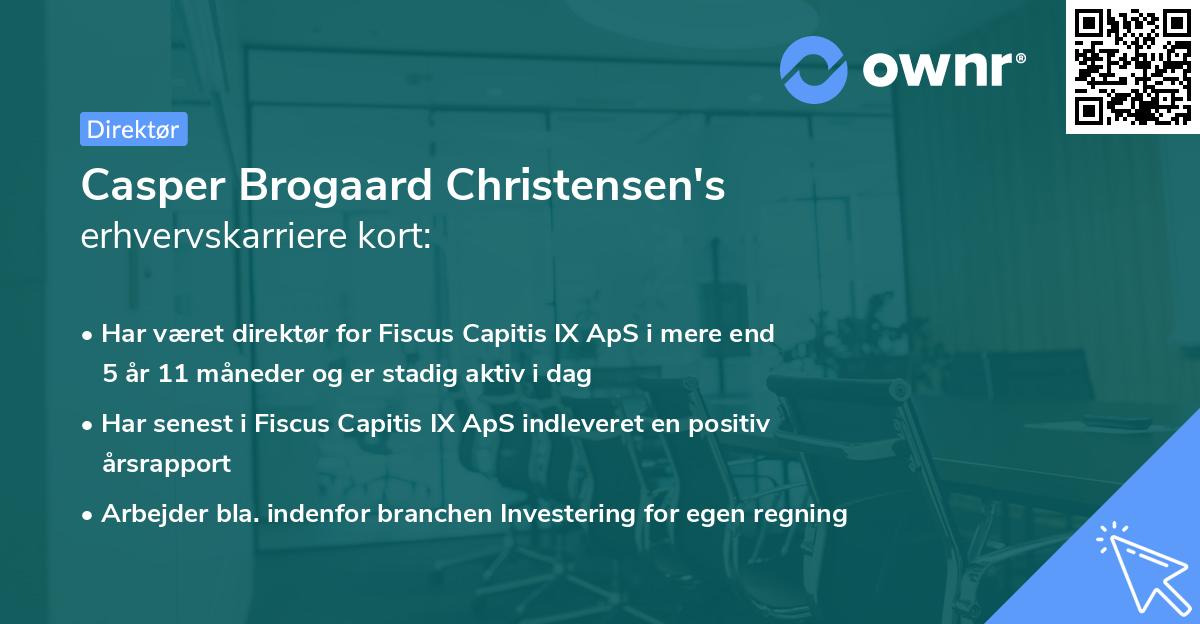 Casper Brogaard Christensen's erhvervskarriere kort
