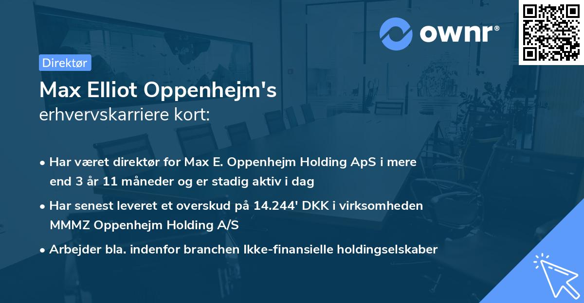 Max Elliot Oppenhejm's erhvervskarriere kort
