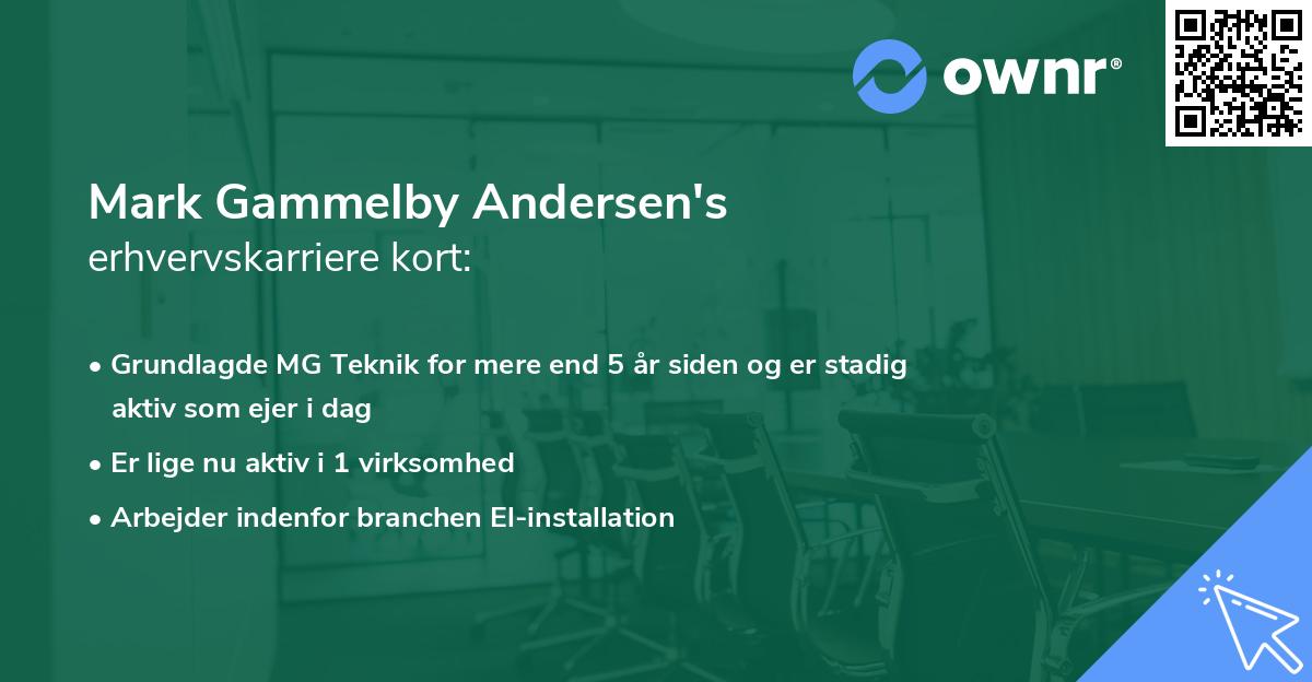 Mark Gammelby Andersen's erhvervskarriere kort