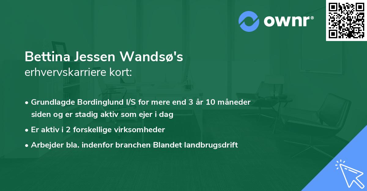 Bettina Jessen Wandsø's erhvervskarriere kort