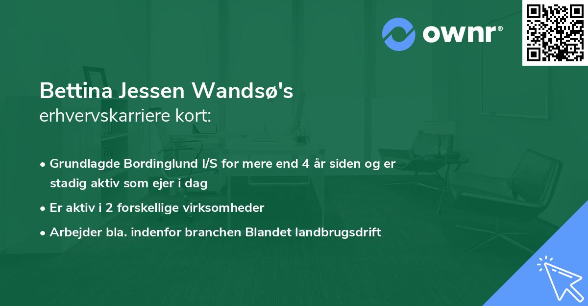Bettina Jessen Wandsø's erhvervskarriere kort