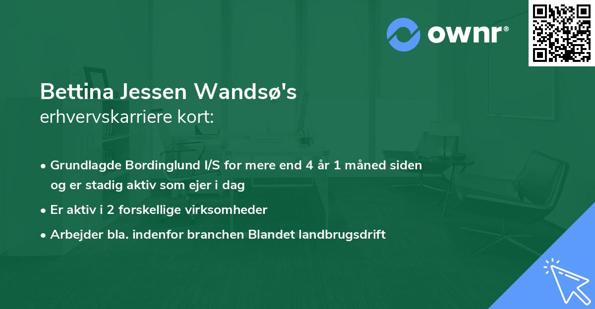 Bettina Jessen Wandsø's erhvervskarriere kort