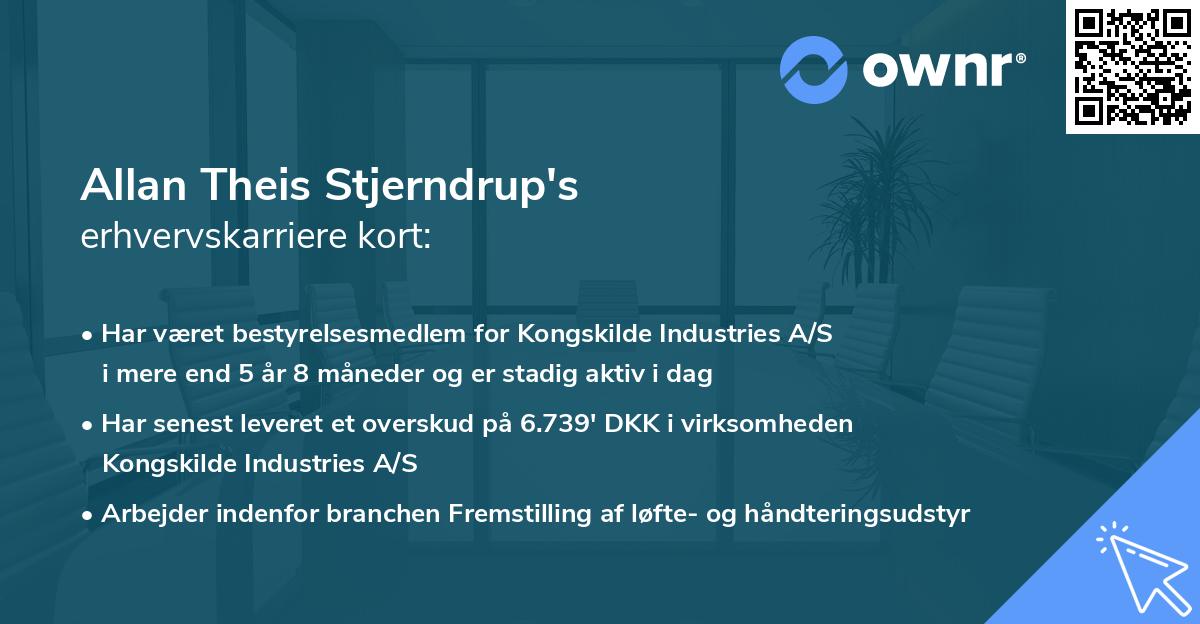 Allan Theis Stjerndrup's erhvervskarriere kort