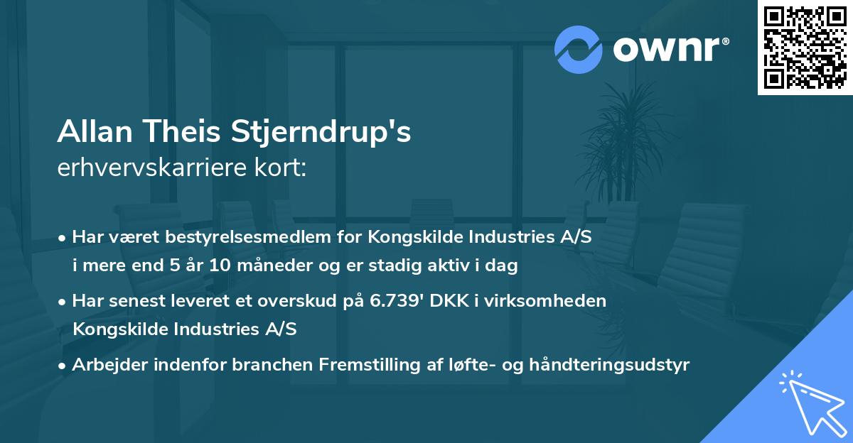 Allan Theis Stjerndrup's erhvervskarriere kort