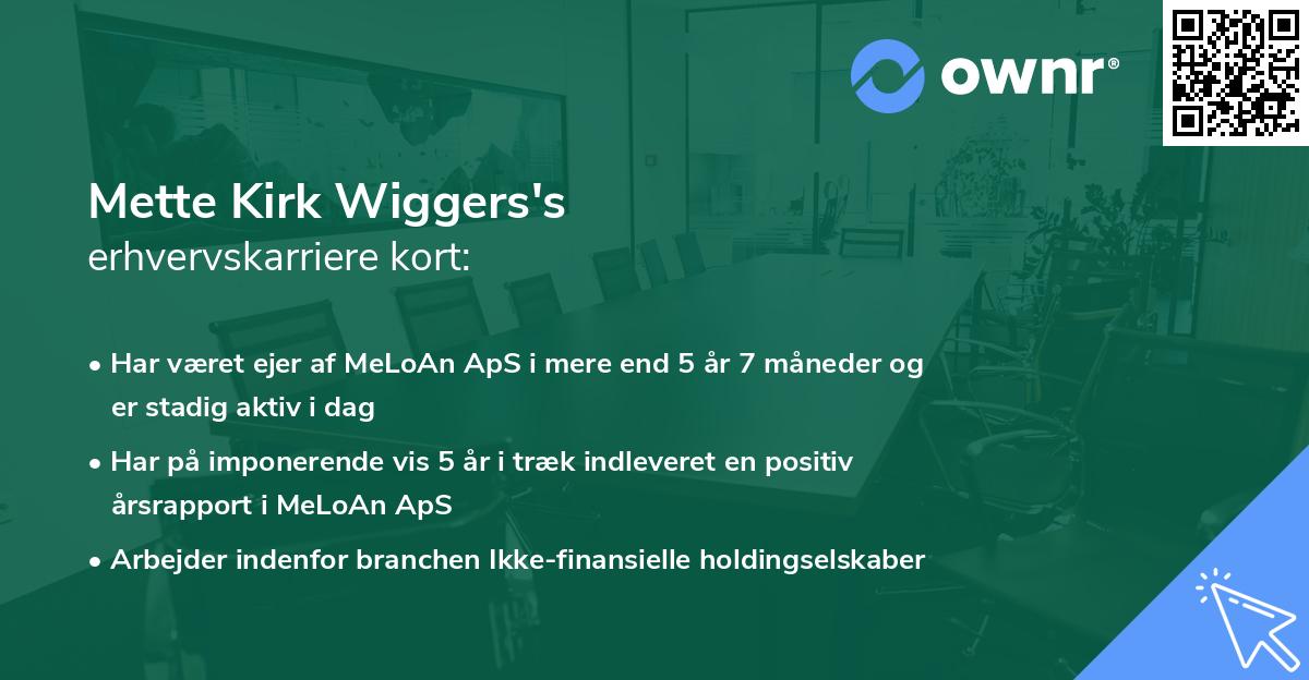 Mette Kirk Wiggers's erhvervskarriere kort